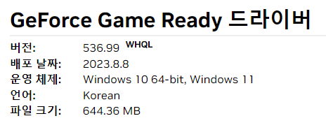 GeForce RTX 4090 드라이버 추천 업데이트 설치 Game Ready 드라이버